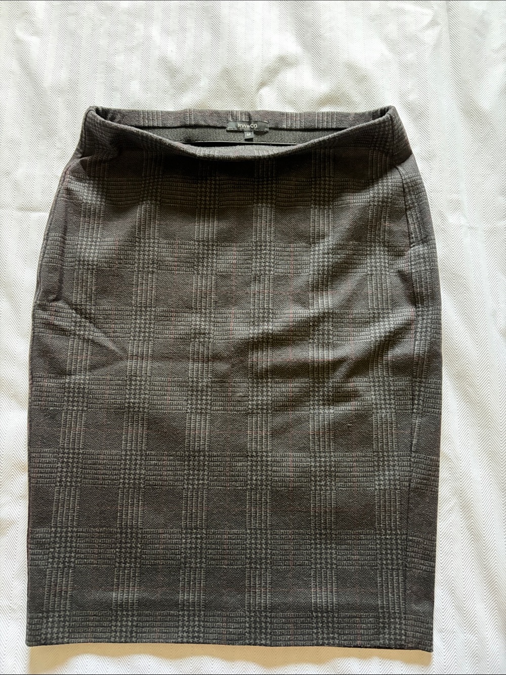 RW&CO. Charcoal Glen Plaid Pencil Skirt